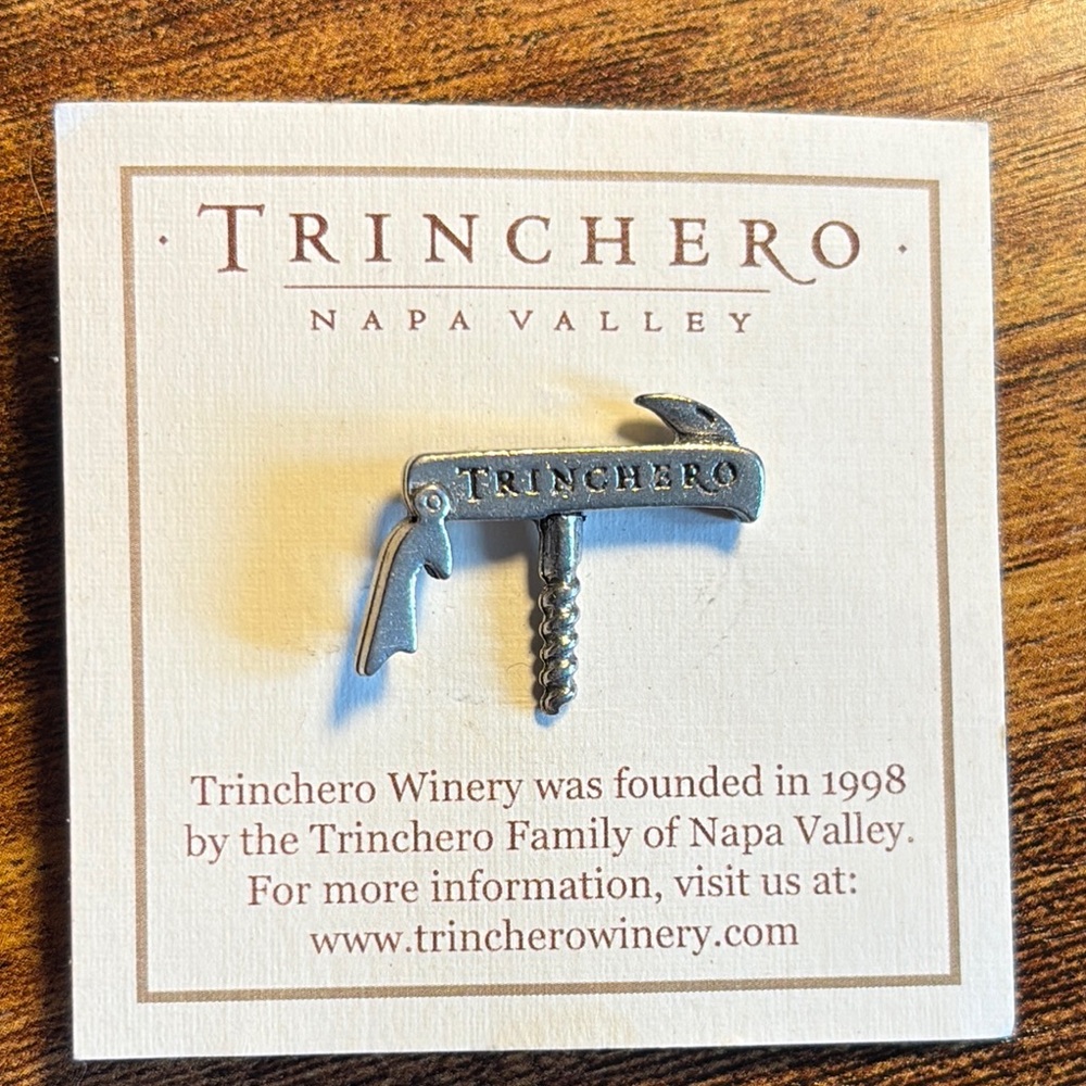 Silver Wine Opener Lapel Pin